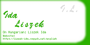 ida liszek business card